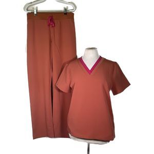 Figs Scrubs Set Terra Cotta Pink Ltd Edition Livingston Cargo Size M